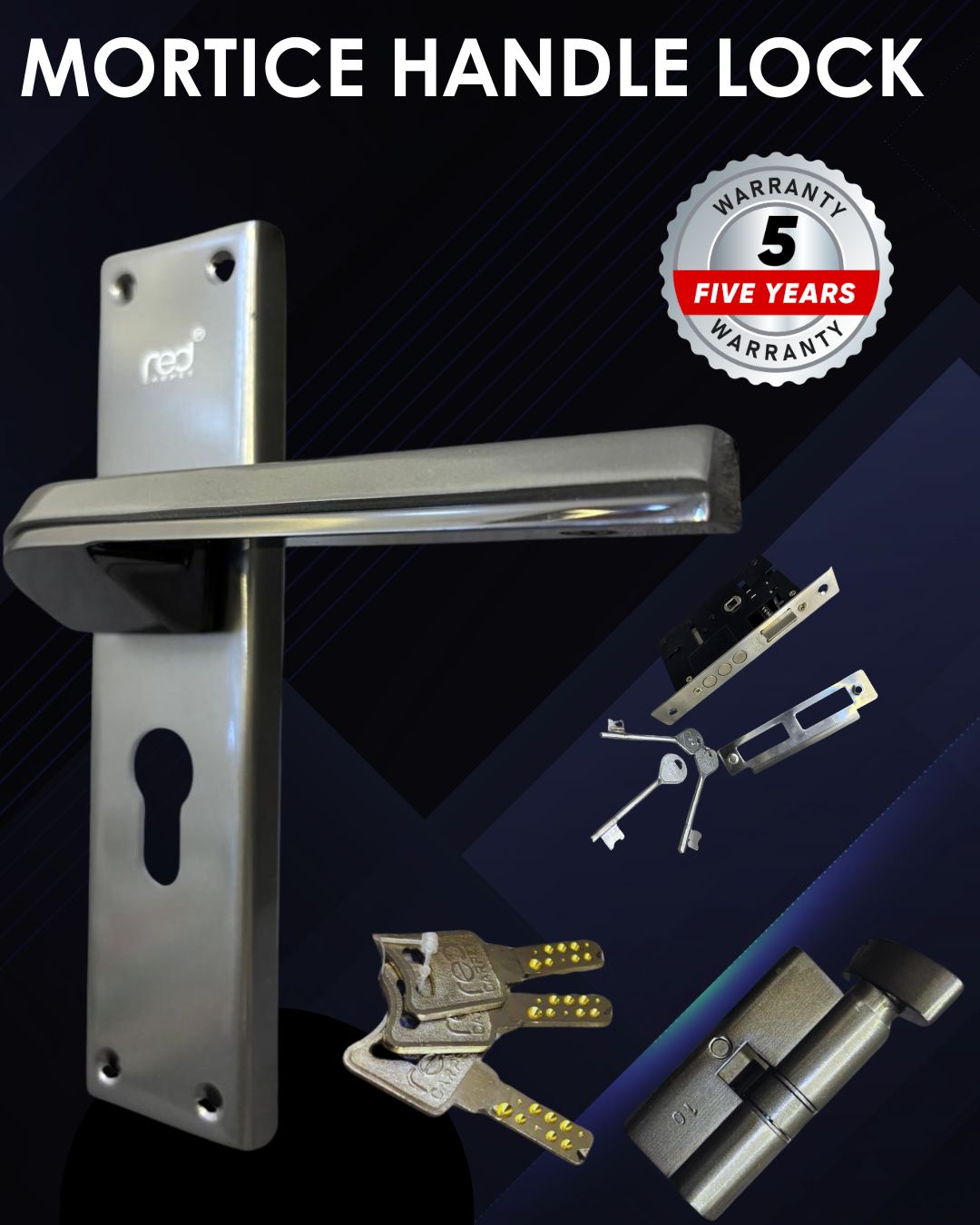 812 KY BLACK SATIN PREMIUM MORTICE HANDLE