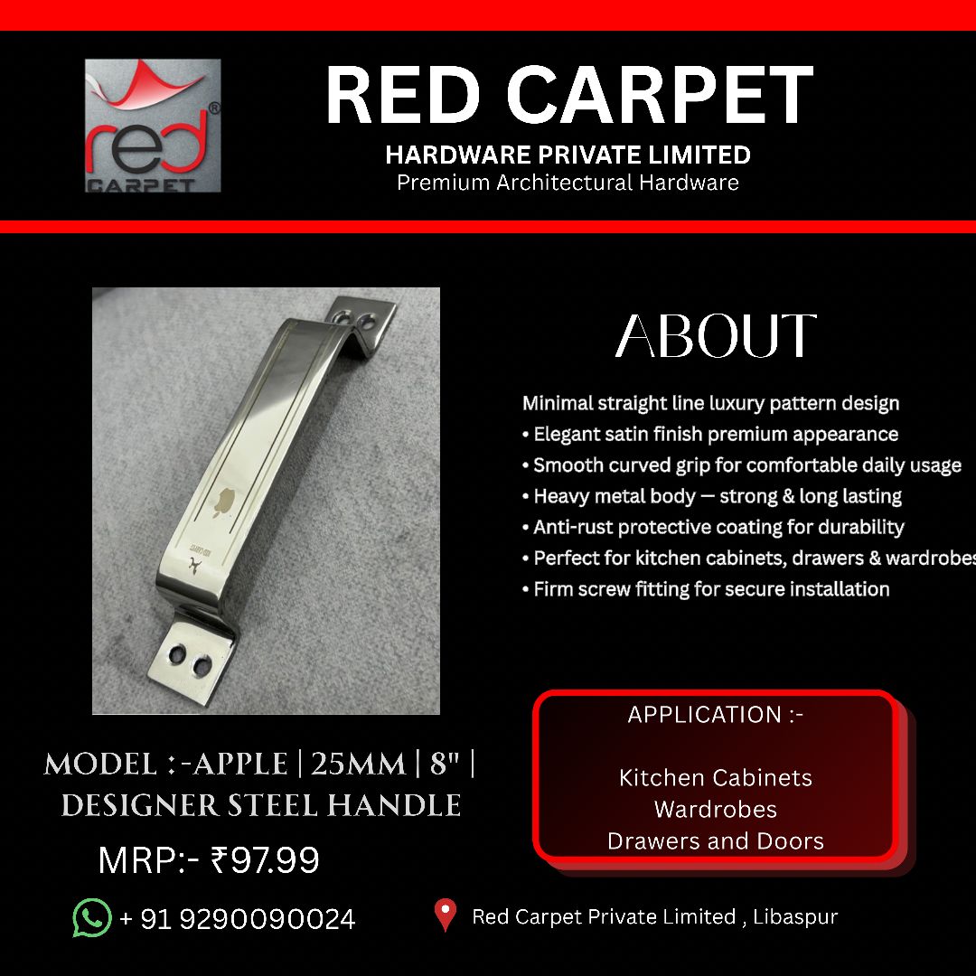 APPLE | 25MM | 8" DESIGNER STEEL HANDLE