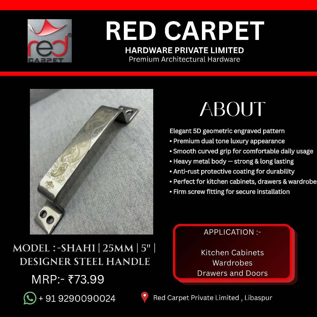 SHAHI | 25MM | 5" DESIGNER STEEL HANDLE